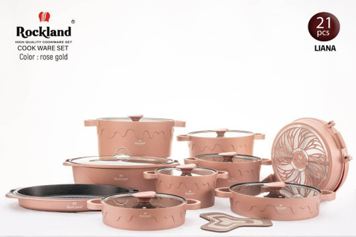 سرویس 21 پارچه لیانا رنگ رزگلد