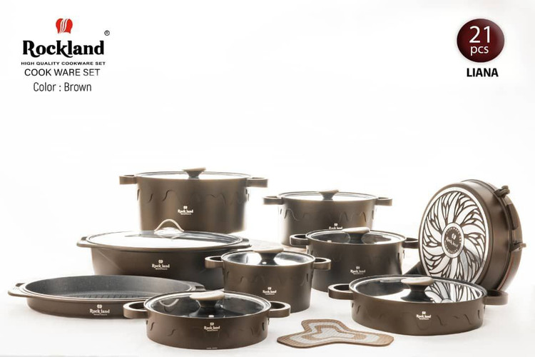 سرویس 21 پارچه لیانا رنگ قهوه ای